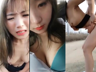 高颜值长相清秀妹子户外车震双人啪啪大秀