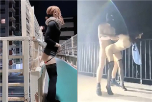 现在的美女真会玩在天桥上直播用肉棒插到高潮还在天桥操逼