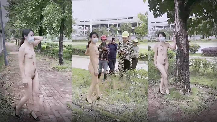 露出淫妻震惊最新超顶流出露出狂人淫妻悠.悠姐全裸艺术逛马路吓坏路人工地大哥们尾随交谈纷纷拍照拥抱合影惊呆下巴